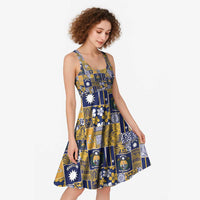 Ekamawir omo Nauru Midi Dress Pacific Patchwork Xmas Vibes - Polynesian Pride