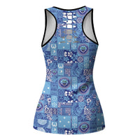 Federated States of Micronesia Merry Christmas Hollow Tank Top Pacific Patchwork Xmas Vibes - Polynesian Pride