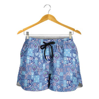 Federated States of Micronesia Merry Christmas Shorts for Women Pacific Patchwork Xmas Vibes - Polynesian Pride