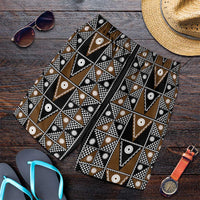 Fiji Brown Masi Pattern Shorts for Men Fijian Tapa
