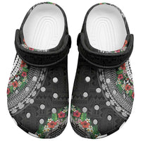 Fiji Hibiscus Clogs Shoes Tapa Masi Motifs with Tropical Plants