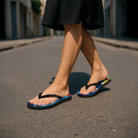 Fiji Jellyfish Flip Flops Tapa Patterns and Hibiscus Sea Vibe