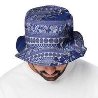 Fiji Marau na Kerisimasi Bucket Hat Blue Tagimoucia Tapa Masi Tribal - Polynesian Pride