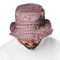 Fiji Marau na Kerisimasi Bucket Hat Dusty Rose Tagimoucia Tapa Masi Tribal - Polynesian Pride
