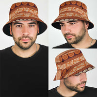 Fiji Marau na Kerisimasi Bucket Hat Gold Tapa Masi Inspired Christmas - Polynesian Pride