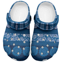 Fiji Marau na Kerisimasi Clogs Shoes Blue Tapa Masi Inspired Christmas - Polynesian Pride