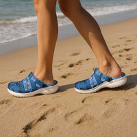 Fiji Marau na Kerisimasi Clogs Shoes Blue Tapa Masi Inspired Christmas - Polynesian Pride