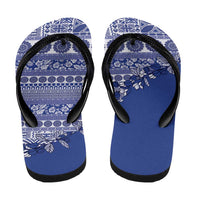 Fiji Marau na Kerisimasi Flip Flops Blue Tagimoucia Tapa Masi Tribal - Polynesian Pride