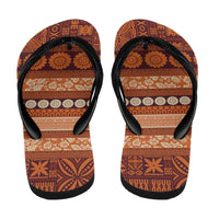 Fiji Marau na Kerisimasi Flip Flops Gold Tapa Masi Inspired Christmas - Polynesian Pride