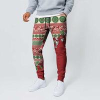 Fiji Marau na Kerisimasi Jogger Pants Red Tagimoucia Tapa Masi Tribal - Polynesian Pride