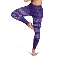 Fiji Marau na Kerisimasi Leggings Purple Tapa Masi Inspired Christmas - Polynesian Pride
