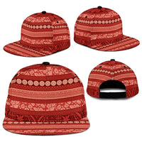 Fiji Marau na Kerisimasi Snapback Cap Red Tapa Masi Inspired Christmas - Polynesian Pride