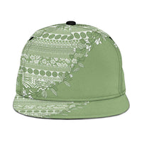 Fiji Marau na Kerisimasi Snapback Cap Sage Green Tagimoucia Tapa Masi Tribal - Polynesian Pride