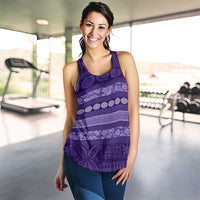 Fiji Marau na Kerisimasi Women Racerback Tank Purple Tapa Masi Inspired Christmas - Polynesian Pride