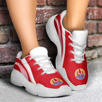 French Polynesia Chunky Sneakers Flag-Inspired Curve Style