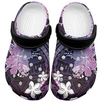 Galaxy Polynesian Pattern With Tropical Flowers Clogs Shoes - Polynesian Pride