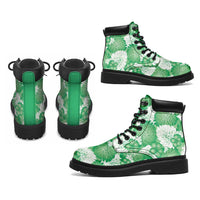 Green Aloha Hawaii All Season Boots Monstera Hibiscus Plumeria Seamless Vibes - Polynesian Pride