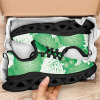 Green Aloha Hawaii Clunky Sneakers Monstera Hibiscus Plumeria Seamless Vibes - Polynesian Pride