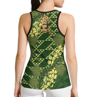Green Aloha Hawaii Hollow Tank Top Hawaiian Kakau Ohia Lehua Lei - Polynesian Pride