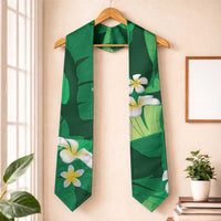 Green Banana Leaf Hawaii Graduation Stole Lau Maia Plumeria Tropical Summer Vibes