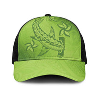Green Gradient Polynesia Baseball Net Cap Hawaiian Tribal Hammerhead Shark Tattoo - Polynesian Pride