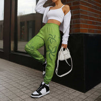 Green Gradient Polynesia Jogger Pants Hawaiian Tribal Hammerhead Shark Tattoo - Polynesian Pride