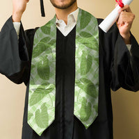 Green Hawaii Kalo Palaka Motifs Graduation Stole Hawaiian Taro Leaves Elegant Vibes