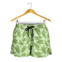 Green Hawaii Kalo Palaka Motifs Shorts for Women Hawaiian Taro Leaves Elegant Vibes LT14 - Polynesian Pride