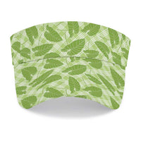 Green Hawaii Kalo Palaka Motifs Sun Visor Cap Hawaiian Taro Leaves Elegant Vibes