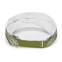 Green Hawaii Palaka Honohono Pikake Sun Visor Cap Hawaiian Orchid Lei Polynesian Pattern LT14 - Polynesian Pride