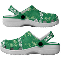 Green Hawaii Palm Tree Hibiscus Clogs Shoes Fantasy Summer Vibe LT01 - Polynesian Pride