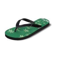 Green Hawaii Palm Tree Hibiscus Flip Flops Fantasy Summer Vibe LT01 - Polynesian Pride