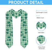 Green Palaka Hawaii Graduation Stole Hawaiian Lehua Blossoms