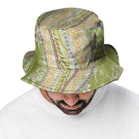 Green Palaka Hawaii Leis Bucket Hat Hawaiian-plaid Elegant Tropical Vibes - Polynesian Pride