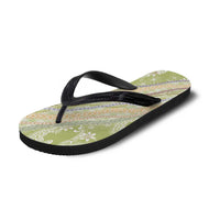 Green Palaka Hawaii Leis Flip Flops Hawaiian-plaid Elegant Tropical Vibes - Polynesian Pride