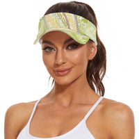 Green Palaka Hawaii Leis Sun Visor Cap Hawaiian-plaid Elegant Tropical Vibes