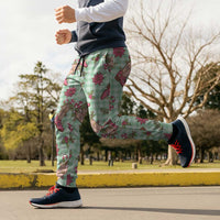 Green Paniolo Palaka Hawaiian Cowgirl Christmas Jogger Pants - Polynesian Pride