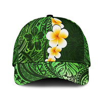 Green Polynesia Classic Cap Plumeria Tropical Leaves With Galaxy Polynesian Art LT14