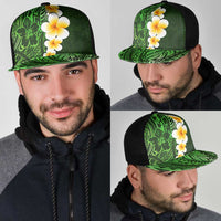 Green Polynesia Mesh Trucker Cap Plumeria Tropical Leaves With Galaxy Polynesian Art - Polynesian Pride