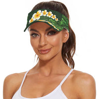 Green Polynesia Sun Visor Cap Plumeria Tropical Leaves With Galaxy Polynesian Art LT14 - Polynesian Pride