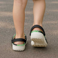 Green Polynesian Pattern With Tropical Flowers Clogs Shoes - Polynesian Pride