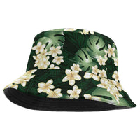 Green Tropical Hawaii Bucket Hat Seamless Monstera Plumeria Hawaiian Pattern - Polynesian Pride