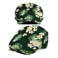 Green Tropical Hawaii Jeff Hat Seamless Monstera Plumeria Hawaiian Pattern - Polynesian Pride