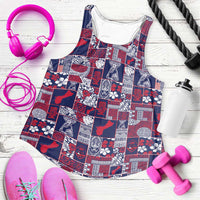 Guam Felis Pasgua Women Racerback Tank Pacific Patchwork Xmas Vibes - Polynesian Pride