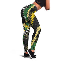 Hawaii Aloha Kakau Leggings Puakenikeni and Maile Lei Twist