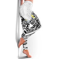 Hawaii Aloha Leggings Plumeria Vintage - White