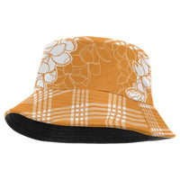 Hawaii Aloha Plumeria Lei Orange Palaka Bucket Hat - Polynesian Pride