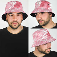 Hawaii Aloha Plumeria Lei Pink Palaka Bucket Hat - Polynesian Pride