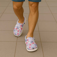 Hawaii Anthurium Tiare Pikake Lei Clogs Shoes Poni Lauhala Art Pattern