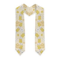 Hawaii Anthurium Tiare Pikake Lei Graduation Stole Melemele Lauhala Art Pattern